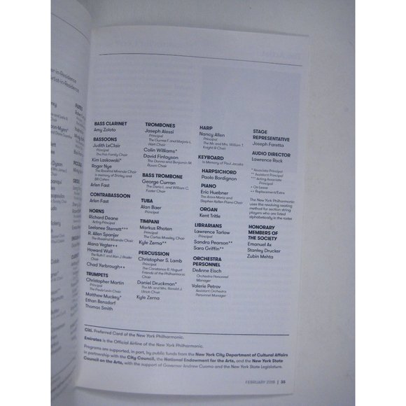 New York Philharmonic Stagebill February 2018 Barber Bernstein Lincoln Center - Picture 6 of 9
